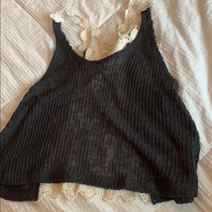 crotchet cropped tank top